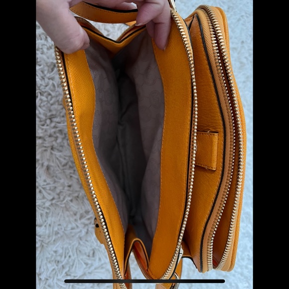 Michael Kors Yellow-Orange Saffiano Satchel - Picture 9 of 12